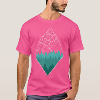 Minimal Mountains Geometry Outdoor Hiking Nature A T-Shirt