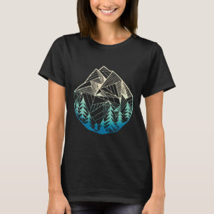 Minimal Mountains Geometry Outdoor Hiking  T-Shirt