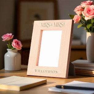 Minimal Mrs & Mrs Newlyweds Wedding Gift Keepsake Engraved Frames