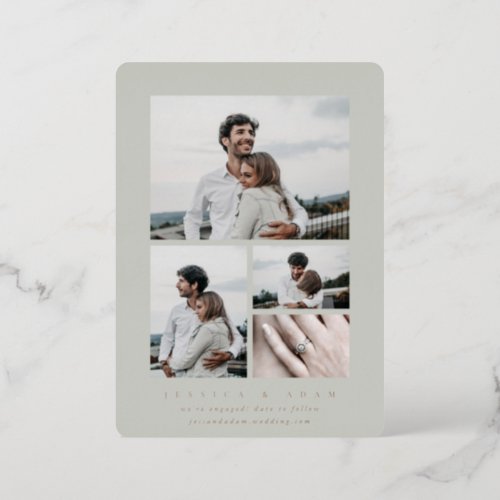 Minimal Multi Photo Foil Engagement Announcement