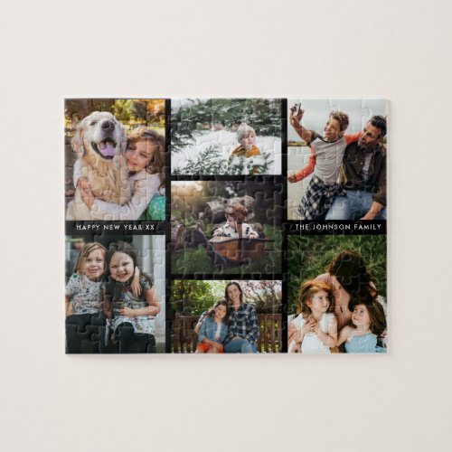 Minimal Multiphoto Simple Family Photo Collage Jigsaw Puzzle