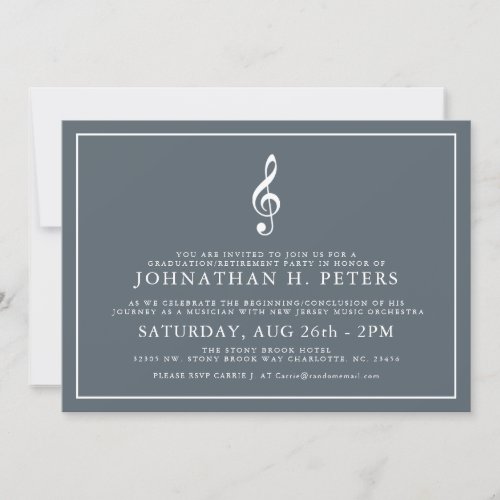 Minimal Musician GraduationRetirement Invite