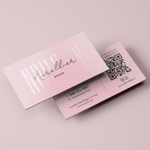 Minimal Nail Artist Nail Tech Pastel Pink Foil Spot Gloss Business Cards