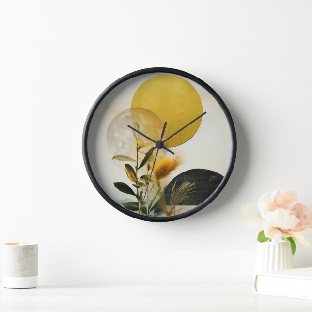 Minimal Nature Illustration Wall Clock (Home)