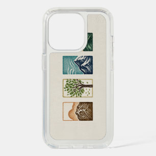 Minimal Nature Set – Mountain & Tree Art iPhone 15 Pro Case