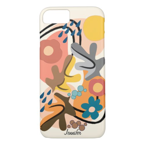 Minimal nature with leaves  flowers custom iPhone 87 case