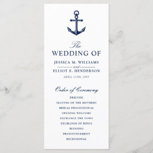 Minimal Nautical Wedding Program