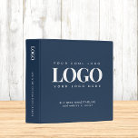 Minimal Navy Blue Business Company Custom Logo 3 Ring Binder<br><div class="desc">This elegant binder would be great for your business/promotional needs. Easily add the desired logo & text by clicking on the "personalize" option.</div>