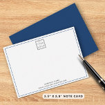 Minimal Navy Blue Business Logo Company Name  Note Card