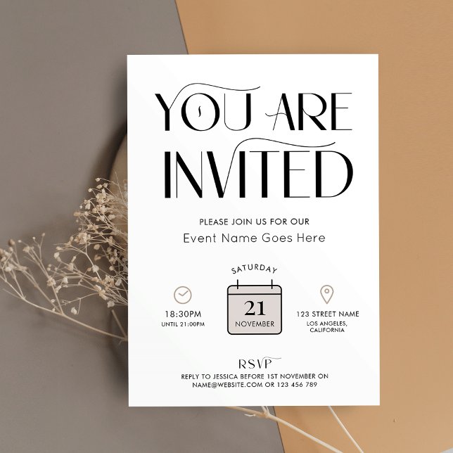 Minimal Neutral Colors Elegant Business Event Invitation (Creator Uploaded)