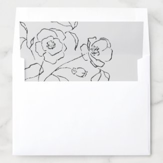 Minimal Neutral Delicate Fine Art Floral Wedding Envelope Liner