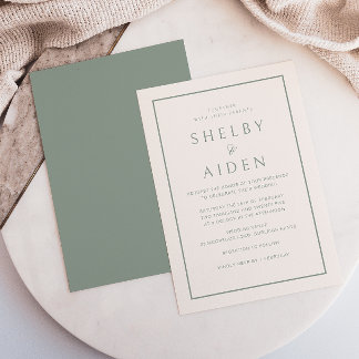 Minimal Neutral Elegant Modern Wedding Invitation