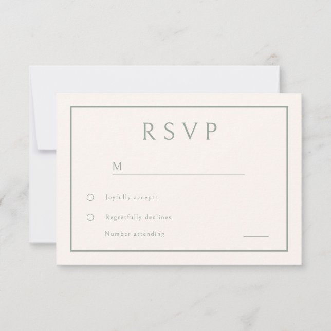 Minimal Neutral Elegant Modern Wedding RSVP Card (Front)