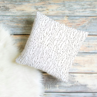 Minimal Neutral Vine Pattern Throw Pillow