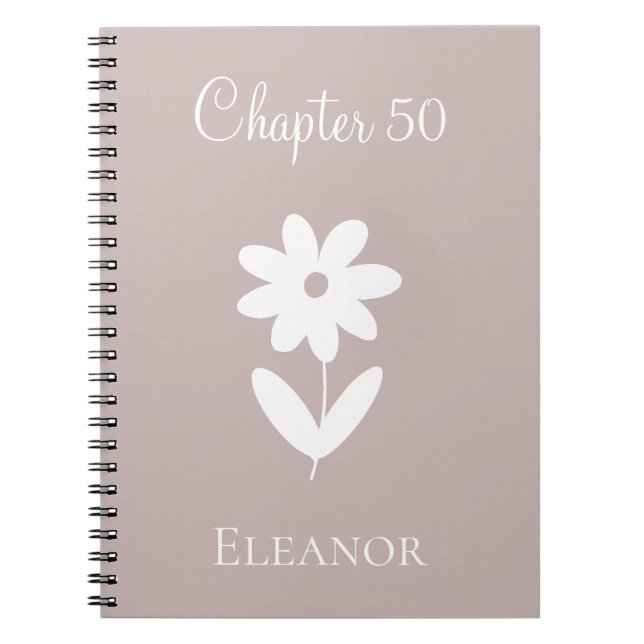 Minimal New Chapter Daisy April Birth Flower Notebook (Front)