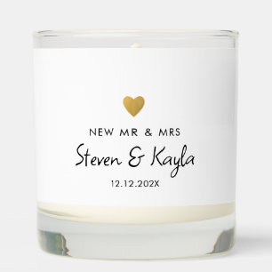 Minimal New Mr And Mrs Wedding Guest Favor Scented Candle