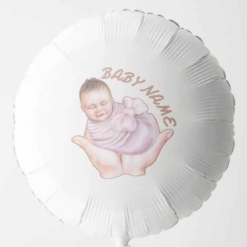 Minimal Newborn Welcome Balloon Editable