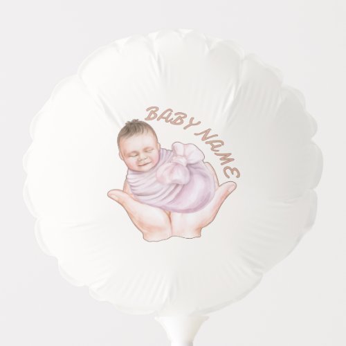 Minimal Newborn Welcome Balloon Editable