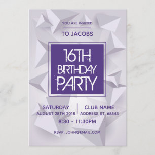 Minimal Night Club Abstract Birthday Party Invite
