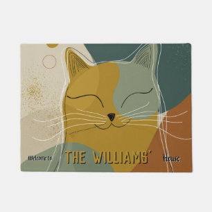 Minimal Norwegian Forest Cat Housewarming Gift  Doormat