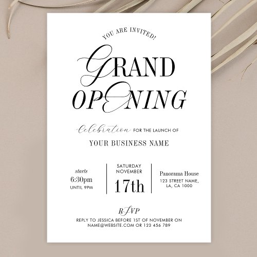 Minimal Nostalgic Elegant Business Grand Opening Invitation