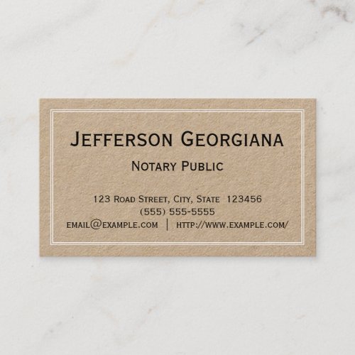 Minimal Notary Public Business Card