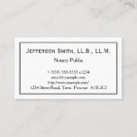 [ Thumbnail: Minimal Notary Public Business Card ]