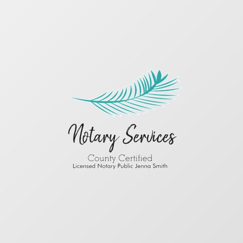 Minimal Notary Services Palm Leaf Business Logo Wall Decal