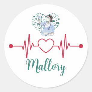 Minimal Nurse Sticker scrub squad nurse gift