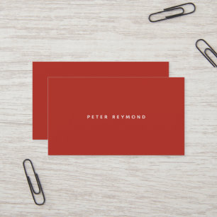 minimal of the minimalist brick-red business card