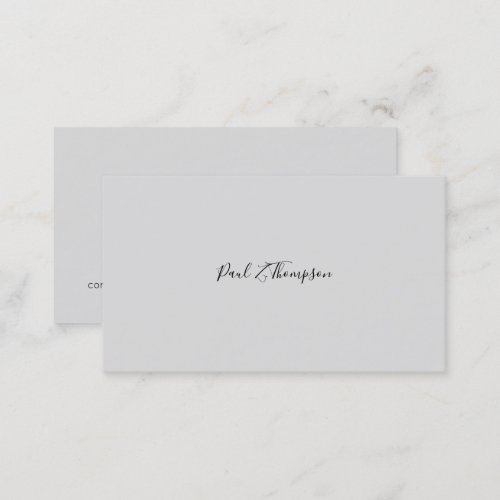 minimal of the minimalist elegant pale gray business card