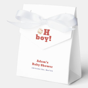 Minimal Oh Boy Slugger Baseball Sport Baby Shower Favor Boxes