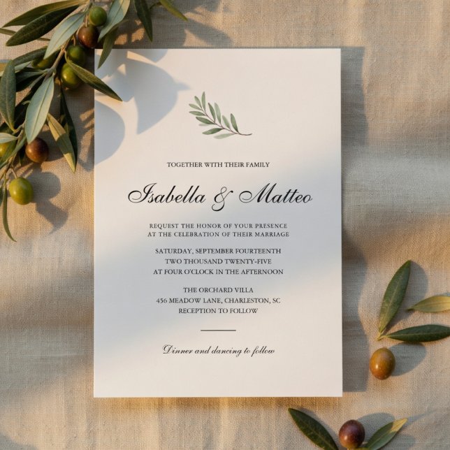 Minimal Olive Branch | Elegant  Invitation (Creator Uploaded)