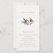 Minimal Olive Branch Foliage Bridal Shower Invite (Front)