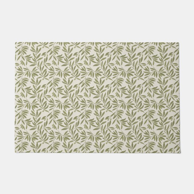 Minimal Olive Branch Pattern Doormat (Front)