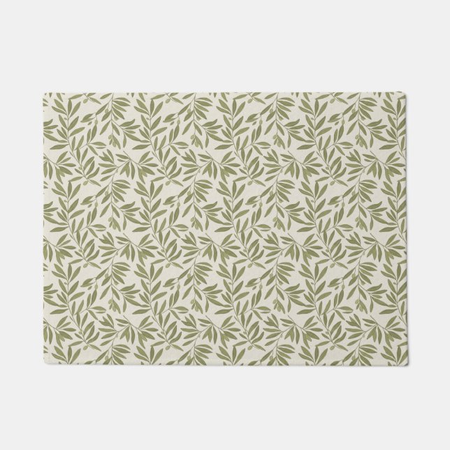 Minimal Olive Branch Pattern Doormat (Front)