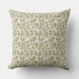 Minimal Olive Branch Pattern Throw Pillow
