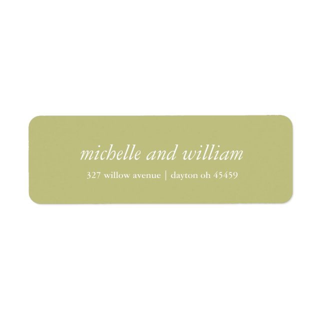 Minimal Olive green  wedding personalized Label (Front)