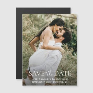 Minimal One Photo Modern wedding save the date Magnetic Invitation