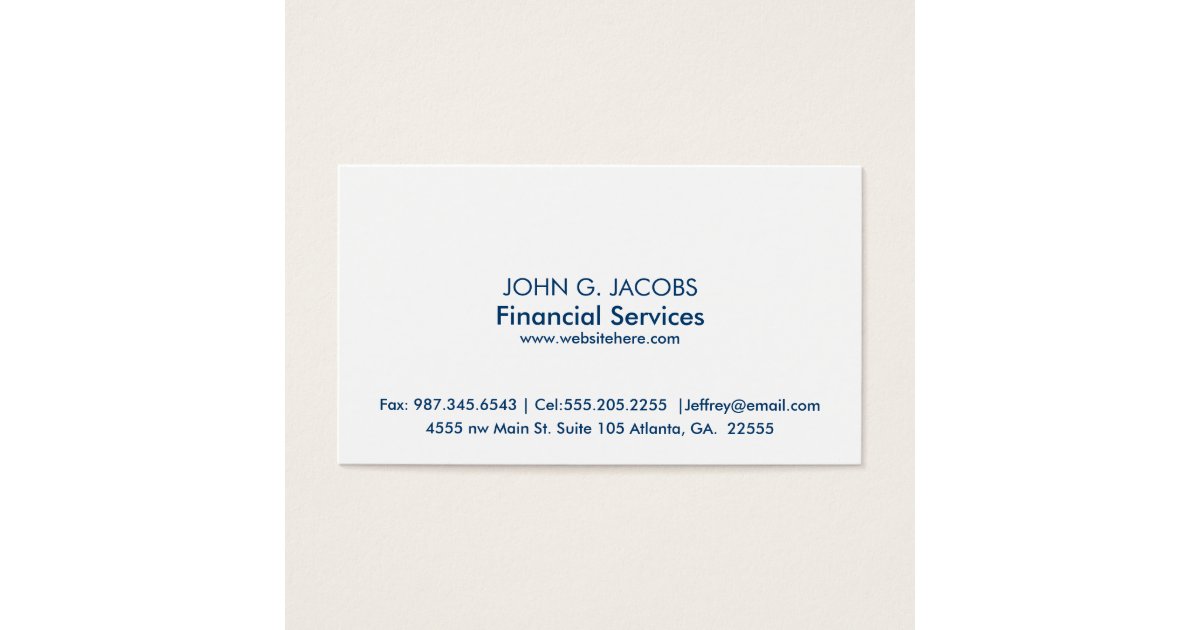 Minimal One-Sided Business Card Template | Zazzle.com