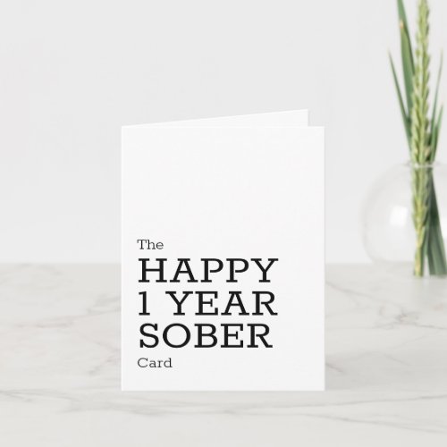 Minimal One Year Sober Anniversary Card