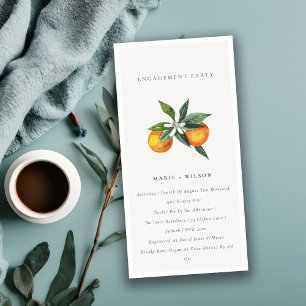 Minimal Orange Boho Botanical Engagement Invite