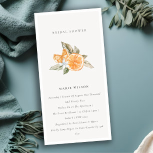 Minimal Orange Botanical Boho Bridal Shower Invite