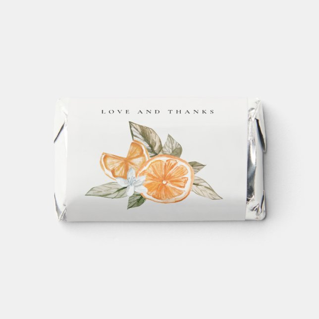 Minimal Orange Botanical Boho Love Thanks Wedding Hershey's Miniatures (Front)
