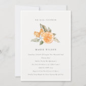 Minimal Orange Botanical Bridal Shower Invite (Front)