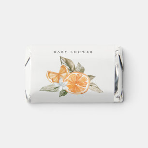 Minimal Orange Botanical Leafy Boho Baby Shower Hershey's Miniatures