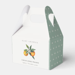 Minimal Orange Fauna Advise For Mum Baby Shower Favor Boxes