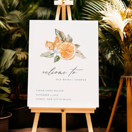 Minimal Orange Foliage Boho Bridal Shower Welcome Foam Board