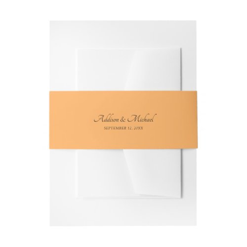 Minimal Orange Invitation Belly Band