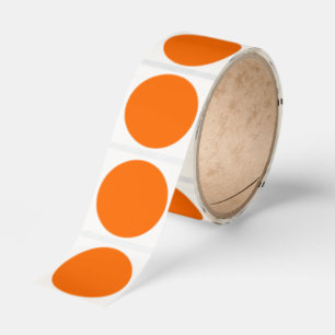 Minimal Orange Solid Color Roll of Classic Round Sticker
